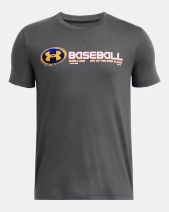 Camiseta de manga corta con efecto burbuja y estampado de béisbol