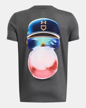 Camiseta de manga corta con efecto burbuja y estampado de béisbol