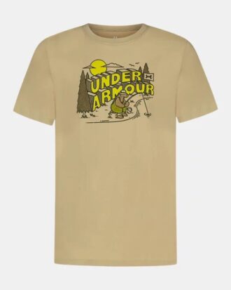 Camiseta de manga corta con logo de oso pescando