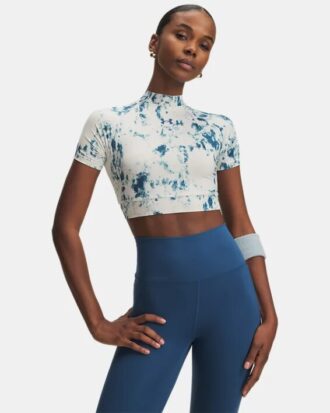 Camiseta de manga corta HeatGear® Printed Crop Mock