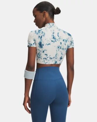 Camiseta de manga corta HeatGear® Printed Crop Mock