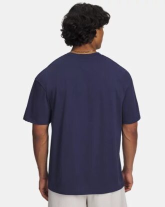 Camiseta oversize de manga corta con marca, de tejido grueso
