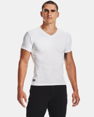Camiseta táctica HeatGear® de compresión con cuello en V