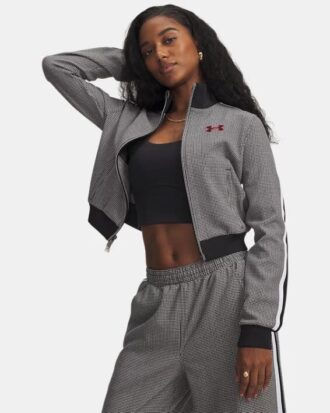Chaqueta deportiva de punto con estampado de pata de gallo
