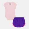 Conjunto de body para recién nacido con logotipo y pantalones cortos de microfibra tejida