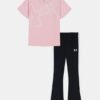 Conjunto de camiseta de manga corta y pantalones de yoga con logo grande Conjunto de camiseta de manga corta y pantalones de yoga con logo grande