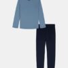 Conjunto de camiseta de manga larga y pantalones de chándal con logotipo apilado Conjunto de camiseta de manga larga y pantalones de chándal con logotipo apilado