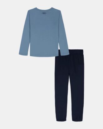 Conjunto de camiseta de manga larga y pantalones de chándal con logotipo apilado