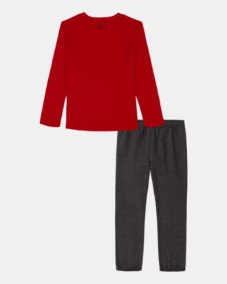 Conjunto de camiseta de manga larga y pantalones de chándal para niños pequeños con logotipo multideporte Conjunto de camiseta de manga larga y pantalones de chándal para niños pequeños con logotipo multideporte