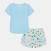 Conjunto de pantalones cortos de microfibra tejida con logotipo floral para bebés Conjunto de pantalones cortos de microfibra tejida con logotipo floral para bebés