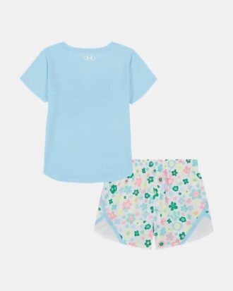 Conjunto de pantalones cortos de microfibra tejida con logotipo floral para bebés