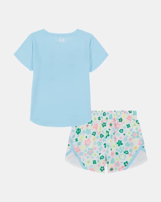 Conjunto de pantalones cortos de microfibra tejida con logotipo floral para bebés Conjunto de pantalones cortos de microfibra tejida con logotipo floral para bebés