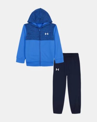Conjunto de sudadera con capucha y cremallera para bebé con bloques de color