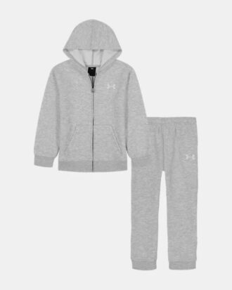 Conjunto de sudadera con capucha y cremallera para niños pequeños con logotipo de la marca