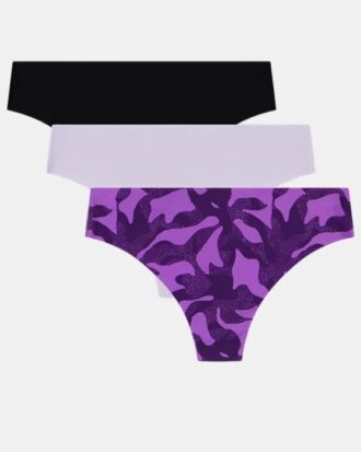 Essential Stretch 3-Pack Printed No Show Thong