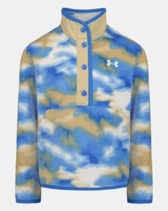 Jersey de microfibra estampado con cuello de medio botón