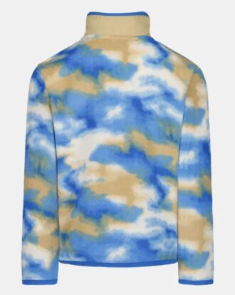 Jersey de microfibra estampado con cuello de medio botón