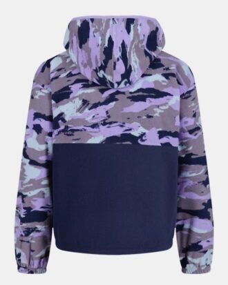 Sudadera con capucha y cremallera completa con estampado en bloque