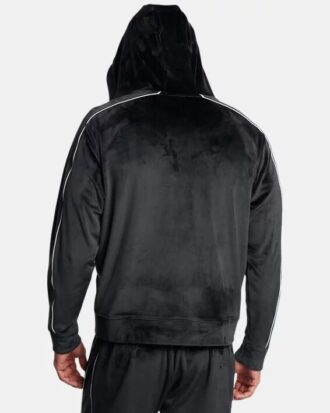 Sudadera con capucha y cremallera completa de terciopelo