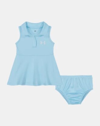 Vestido polo sin mangas para bebé con cubrepañal Vestido polo sin mangas para bebé con cubrepañal